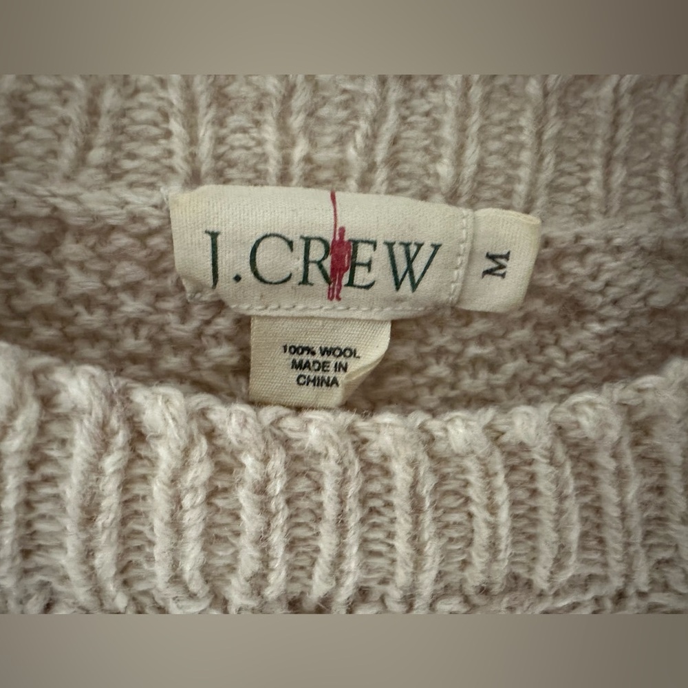 Vintage J. Crew Wool Cable Knit Fisherman’s Sweater - Picture 3 of 9